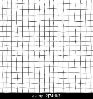 Motif sans couture avec texture dessinée à la main. Motif à carreaux, feuille d'ordinateur portable, lignes de main libres irrégulières. Toile de fond monochrome avec ligne simple dessinée à la main Illustration de Vecteur