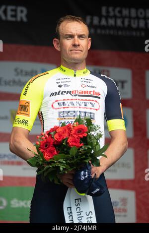 01 mai 2022, Hessen, Francfort-sur-le-main: Cyclisme: UCI WorldTour - Eschborn - Francfort (185 km). Troisième place Alexander Kristoff de Norvège de Team Intermarché - Wanty - Gobert matériel. Photo: Sebastian Gollnow/dpa Banque D'Images