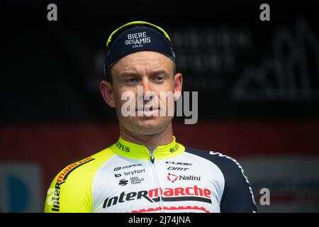 01 mai 2022, Hessen, Francfort-sur-le-main: Cyclisme: UCI WorldTour - Eschborn - Francfort (185 km). Troisième place Alexander Kristoff de Norvège de Team Intermarché - Wanty - Gobert matériel. Photo: Sebastian Gollnow/dpa Banque D'Images