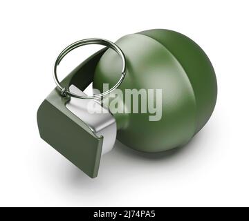 Grenade verte sur fond blanc Banque D'Images