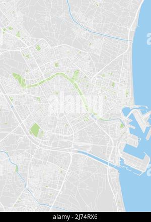 City map Valencia, color detailed plan, vector illustration Illustration de Vecteur