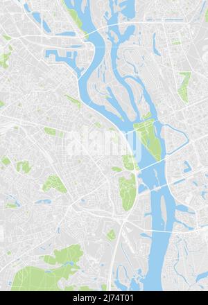 Carte de la ville de Kiev, plan détaillé en couleur, illustration vectorielle Illustration de Vecteur