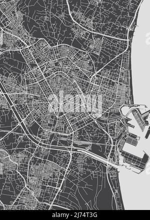 City map Valencia, monochrome detailed plan, vector illustration Illustration de Vecteur