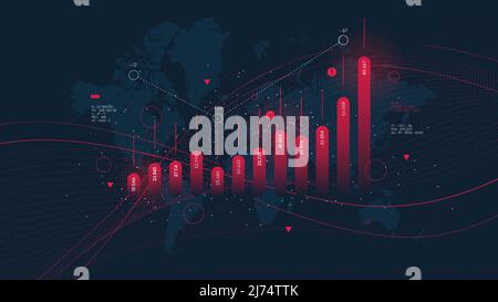 Traitement innovant des informations métiers et analyse non structurée des Big Data, visualisation de l'organisation des bases de données, analyse financière globale et stati Illustration de Vecteur