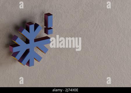 Belles illustrations abstraites icônes de symbole bleu grave froid sur un fond de mur. 3d illustration du rendu. Motif d'arrière-plan pour la conception. Banque D'Images