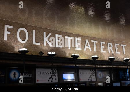 Oslo, Norvège. 29 avril 2022 : Folketeateret est un lieu privé de musique et de théâtre dans le centre d'Oslo. Le lieu était auparavant utilisé comme scène principale pour Banque D'Images