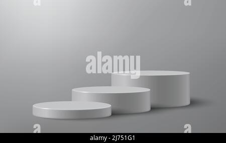 3d podium ou piédestal réaliste sur fond de studio vide. Maquette de présentation de produit Illustration de Vecteur