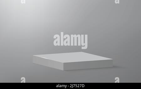 3d podiums carrés réalistes ou piédestal sur fond de studio vide. Maquette de présentation de produit Illustration de Vecteur