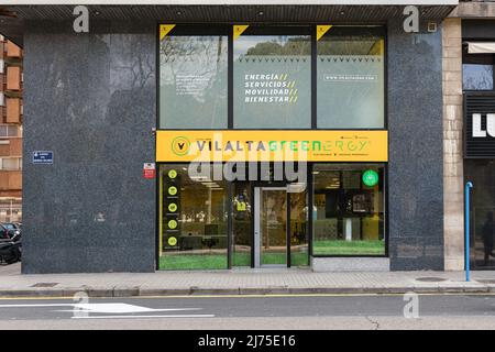 VALENCE, ESPAGNE - 05 MAI 2022 : Vilalta est une société espagnole de services publics d'électricité et d'énergie renouvelable Banque D'Images