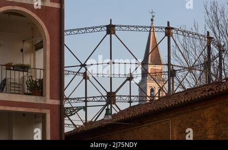 Italien Veneig San Francesco della Vigna -361 Spitze des Campanile 16 JH davor altes Gasometer relie la Loggia privée Banque D'Images