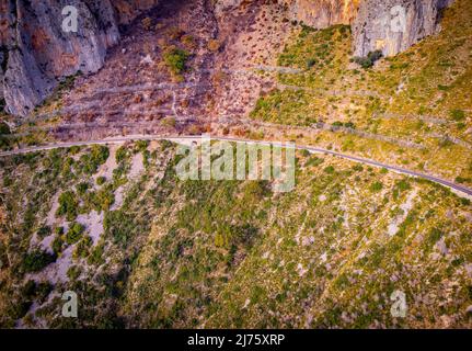 La belle côte ouest de l'Italie d'en haut, Sapri dans la province de Salerne, Banque D'Images