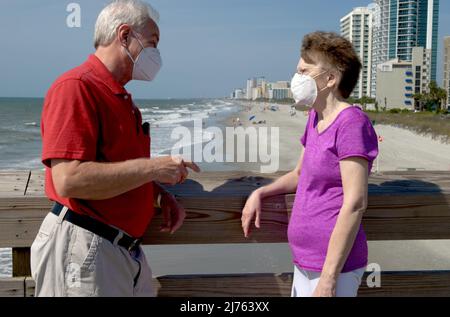 2nd Avenue Pier à Myrtle Beach, Caroline du Sud, États-Unis. Banque D'Images