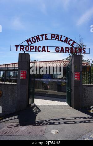 Entrée aux jardins tropicaux du monte Palace, Funchal, Madère, Portugal, Europe. Photo de Matheisl Banque D'Images