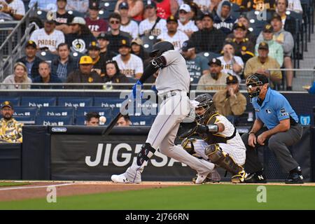 05 mai 2022 : le joueur de terrain de Miami Marlins Jorge Soler (12) lors d'un match de baseball MLB entre les Miami Marlins et les San Diego Padres au parc Petco de San Diego, en Californie. Justin Fine/CSM Banque D'Images