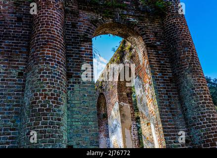 Old Sheldon Church Ruins, comté de Beaufort, Caroline du Sud, États-Unis Banque D'Images