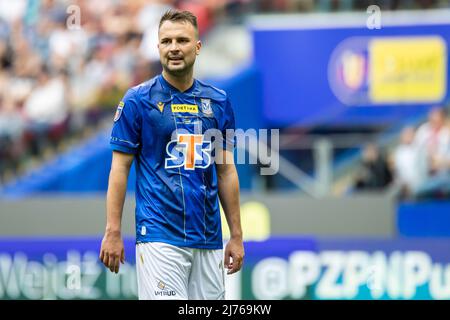 Antonio Milic de Lech vu lors du match final de la coupe polonaise de Fortuna entre Lech Poznan et Rakow Czestochowa au stade national de PGE. Score final; Lech Poznan 1:3 Rakow Czestochowa. Banque D'Images