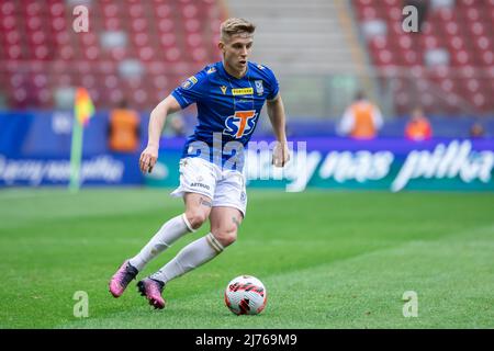 Michal Skoras de Lech en action pendant le match final de la coupe polonaise de Fortuna entre Lech Poznan et Rakow Czestochowa au stade national de PGE. Score final; Lech Poznan 1:3 Rakow Czestochowa. Banque D'Images