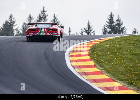 52 MOLINA Miguel (spa), FUOCO Antonio (ita), AF Corse, Ferrari 488 GTE EVO, action pendant les 6 heures de Spa-Francorchamps 2022, 2nd tour du Championnat du monde d'endurance FIA 2022 sur le circuit de Spa-Francorchamps du 5 au 7 mai 2022 à Francorchamps, Belgique - photo Clément / DPPI Luck Banque D'Images