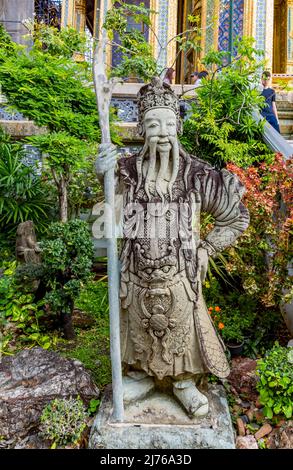 Statue chinoise, Palais Royal, Grand Palais, Wat Phra Kaeo, Temple du Bouddha d'Émeraude, Bangkok, Thaïlande, Asie Banque D'Images