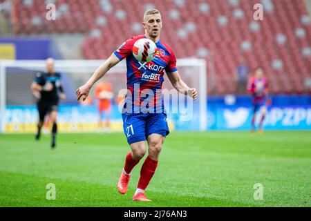 Vladislavs Gutkovskis de Rakow en action pendant le match final de la coupe polonaise de Fortuna entre Lech Poznan et Rakow Czestochowa au stade national PGE. Score final; Lech Poznan 1:3 Rakow Czestochowa. (Photo de Mikolaj Barbanell / SOPA Images / Sipa USA) Banque D'Images