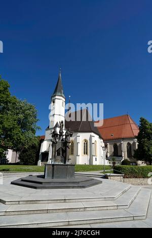 Allemagne, Bavière, haute-Bavière, Altötting, Chapelle Tilly au cloître de la Collégiale Saint-Philippe et Saint-Jacques, Fontaine de Marie Banque D'Images