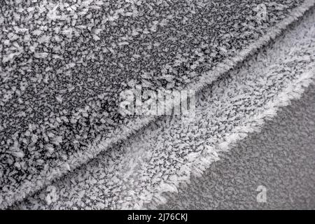 Hoarfrost, Kastel-Staadt, Vallée du Saar, Rhénanie-Palatinat, Allemagne Banque D'Images