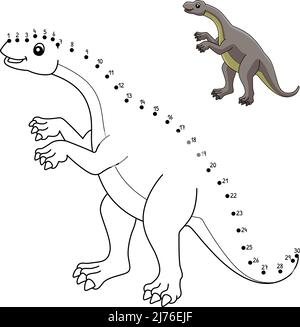 Dot to Dot Luvengosaurus Dinosaur isolé Illustration de Vecteur