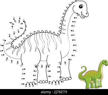 Diplodocus Dinosaur coloriage isolé Illustration de Vecteur