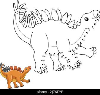 Point à point Kentrosaurus Dinosaur isolé Illustration de Vecteur