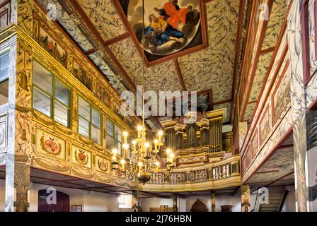 Organe de nid d'hirondelle, décoration intérieure, église, Saint Kilian, château, Bedheim, Römhild, Thuringe du Sud, Allemagne, Europe Banque D'Images