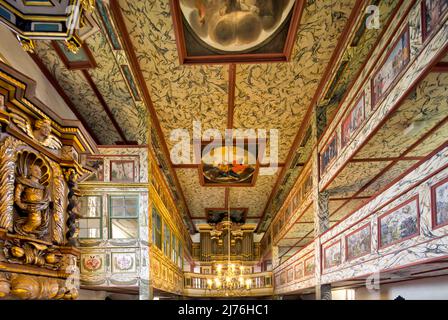 Organe de nid d'hirondelle, décoration intérieure, église, Saint Kilian, château, Bedheim, Römhild, Thuringe du Sud, Allemagne, Europe Banque D'Images