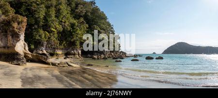 Baie torrent du parc national d'Abel Tasman en été, Nouvelle-Zélande Banque D'Images