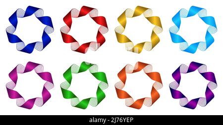 Rubans de cercle pliés avec texture intérieure Illustration de Vecteur