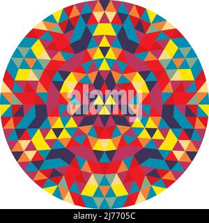 Mandala circulaire de forme géométrique colorée Illustration de Vecteur