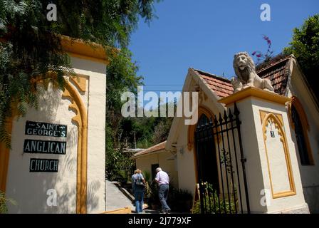 El viejo Cementerio Inglés o Cementerio de San Jorge de Málaga. Situado en la Cañada de los Ingleses ES el primer cementerio protstante de España,[1 Banque D'Images