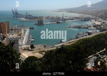 Puerto mercante, panoramica desde el parador de Gibraltar, Malaga . foto: © Rosmi Duaso/fototext,BCN. Banque D'Images