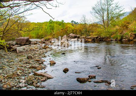 Magnifique col Aberglaslyn, le long du sentier Snowdonia Slate, n° Beddgelert, Gwynedd, pays de Galles du Nord Banque D'Images