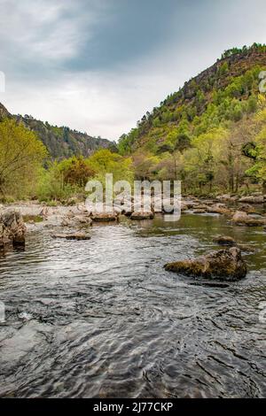 Magnifique col Aberglaslyn, le long du sentier Snowdonia Slate, n° Beddgelert, Gwynedd, pays de Galles du Nord Banque D'Images