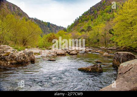 Magnifique col Aberglaslyn, le long du sentier Snowdonia Slate, n° Beddgelert, Gwynedd, pays de Galles du Nord Banque D'Images