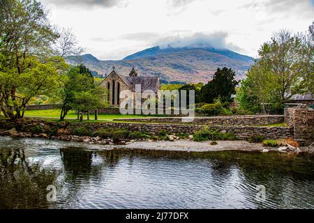 Église historique de Sainte-Marie, Beddgelert, Snowdonia, Gwynedd, pays de Galles du Nord Banque D'Images