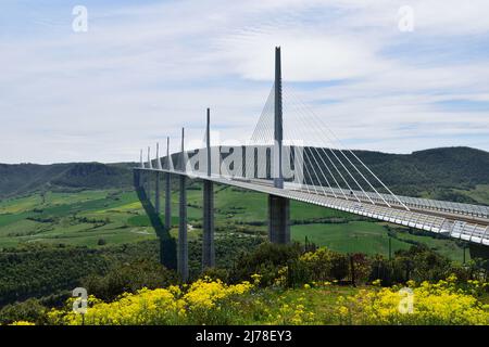Paysage viaduc de Millau dans le sud de la France Banque D'Images