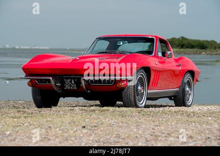 Corvette Stingray 1966 de Chevrolet, voiture sport américaine classique de deuxième génération C2 Banque D'Images