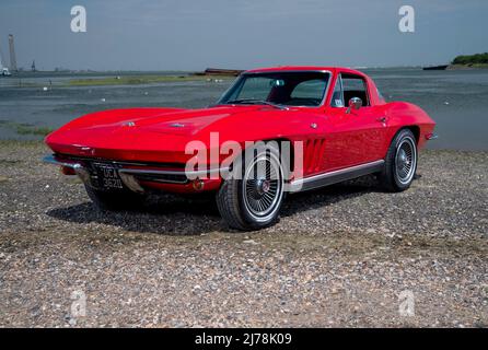 Corvette Stingray 1966 de Chevrolet, voiture sport américaine classique de deuxième génération C2 Banque D'Images