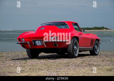 Corvette Stingray 1966 de Chevrolet, voiture sport américaine classique de deuxième génération C2 Banque D'Images