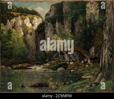 Rivière et rochers. Gustave Courbet. 1873–77 Banque D'Images