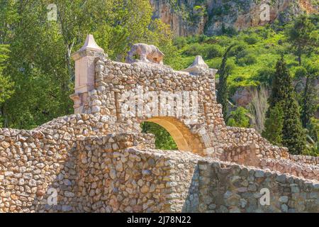 Forteresse de Palamidi, arc de la porte du château à Nafplio ou Nafplion, Péloponnèse, Grèce Banque D'Images