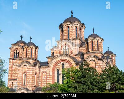 Église Saint-Marc dans le parc de Tasmajdan, Belgrade Serbie lors d'une matinée d'été lumineuse Banque D'Images
