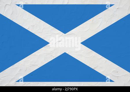 Le drapeau de l'Ecosse gaélique écossaise: Bratach na h-Alba Scots: Banner o Scotland, également connu sous le nom de St Andrew's Cross ou The Saltyre Banque D'Images