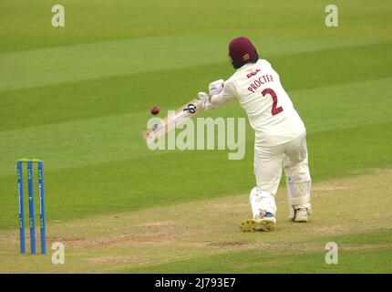 Londres, Royaume-Uni. 7 mai 2022. Londres, Royaume-Uni. Luke Procter de Northamptonshire battant à Surrey Prenez Northamptonshire dans le championnat du comté à Kia Oval, troisième jour David Rowe/Alamy Live News Banque D'Images