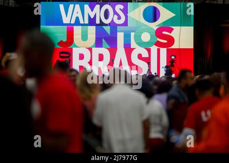 SP - Sao Paulo - 05/06/2022 - SAO PAULO, LANCEMENT DE CHAPA LULA ALCKMIN - ce samedi (07) à Expo Center Norte à Sao Paulo, La présentation du mouvement "Vamos Juntos Pelo Brasil" qui lance la plaque composée de l'ancien - Président Lula (PT) pré-candidat à la présidence de la République et l'ancien gouverneur de l'Etat de Sao Paulo Geraldo Alckmin (PSB) pré-candidat à la vice. Photo: Suamy Beydoun/AGIF/Sipa USA Banque D'Images